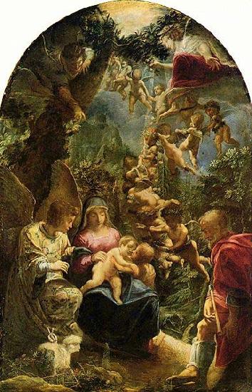 Adam Elsheimer Holy Family with St John the Baptist, Sweden oil painting art